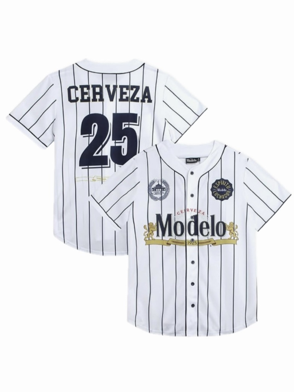 OFFICIAL MODELO UNISEX S PINSTRIPE BASEBALL JERSEY MEXICANO CAMISETA DE BEISBOL
